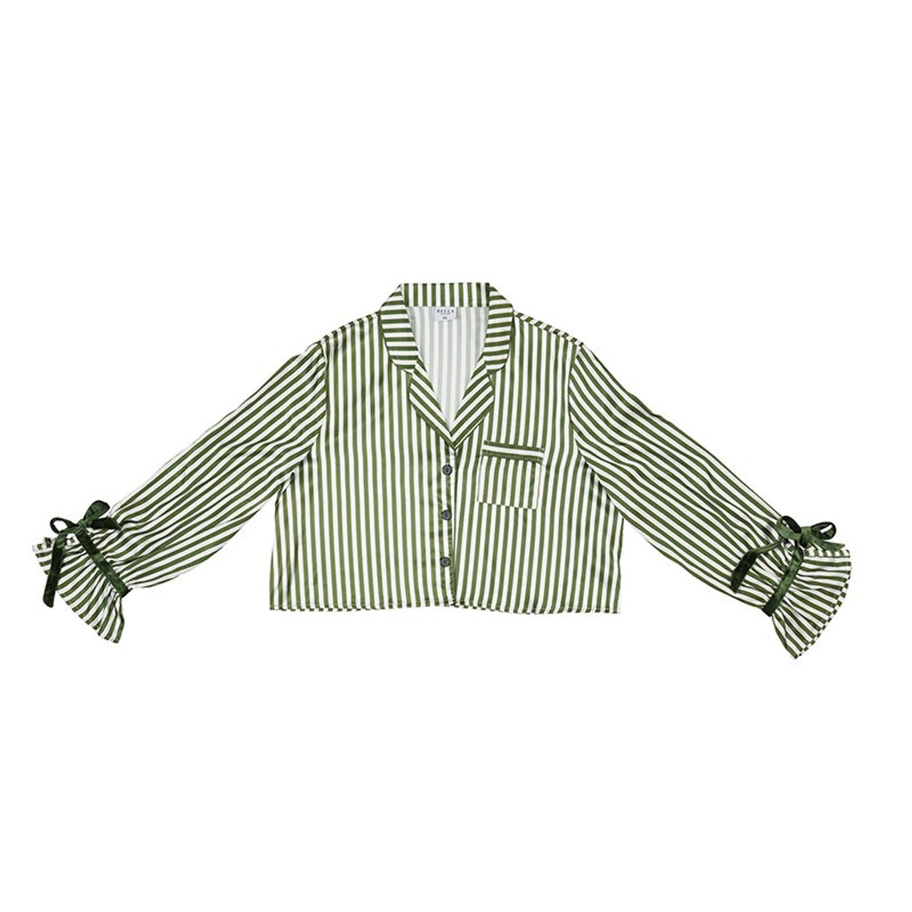 Green Stripe Cropped PJ Set