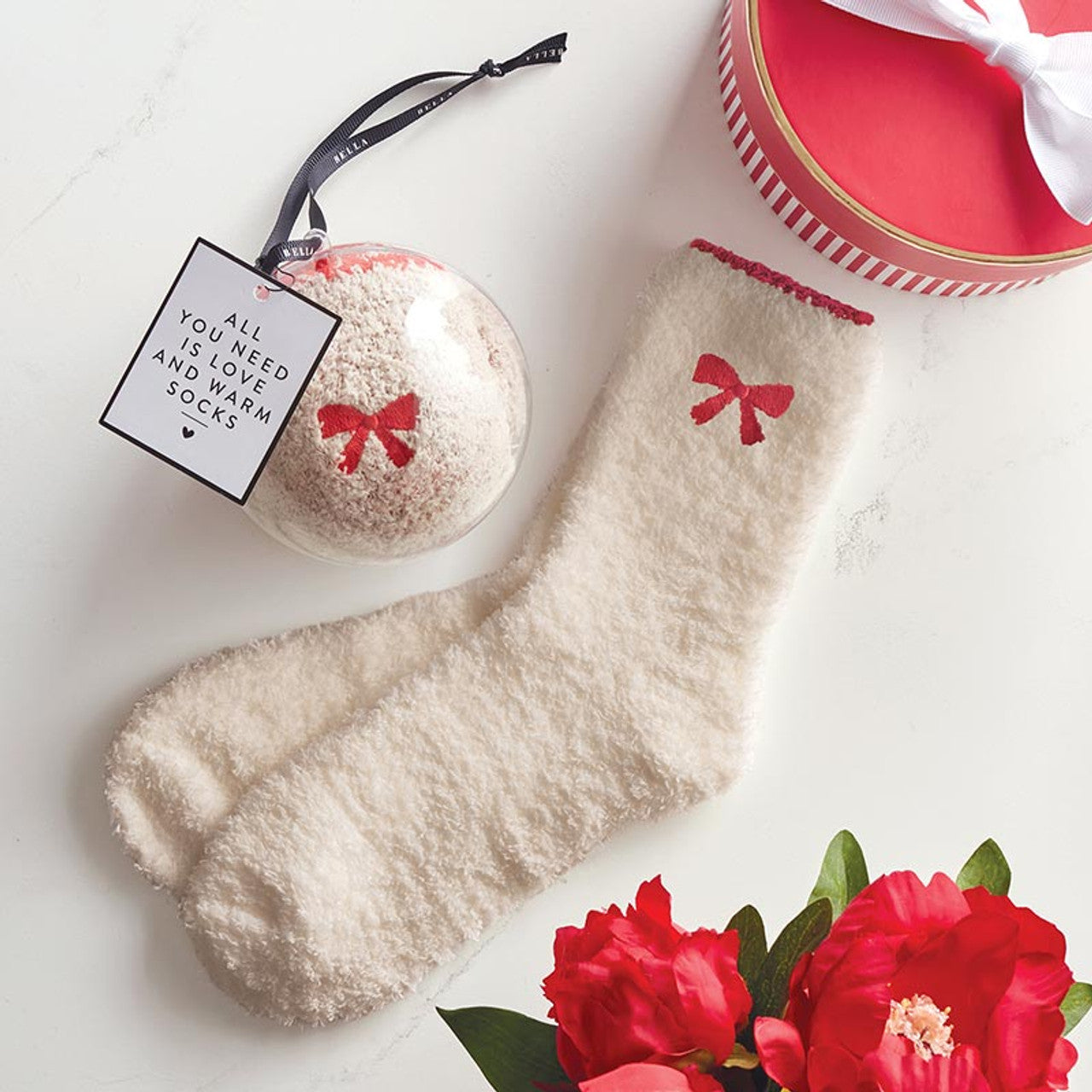 Cozy Heart + Bow Icon Socks