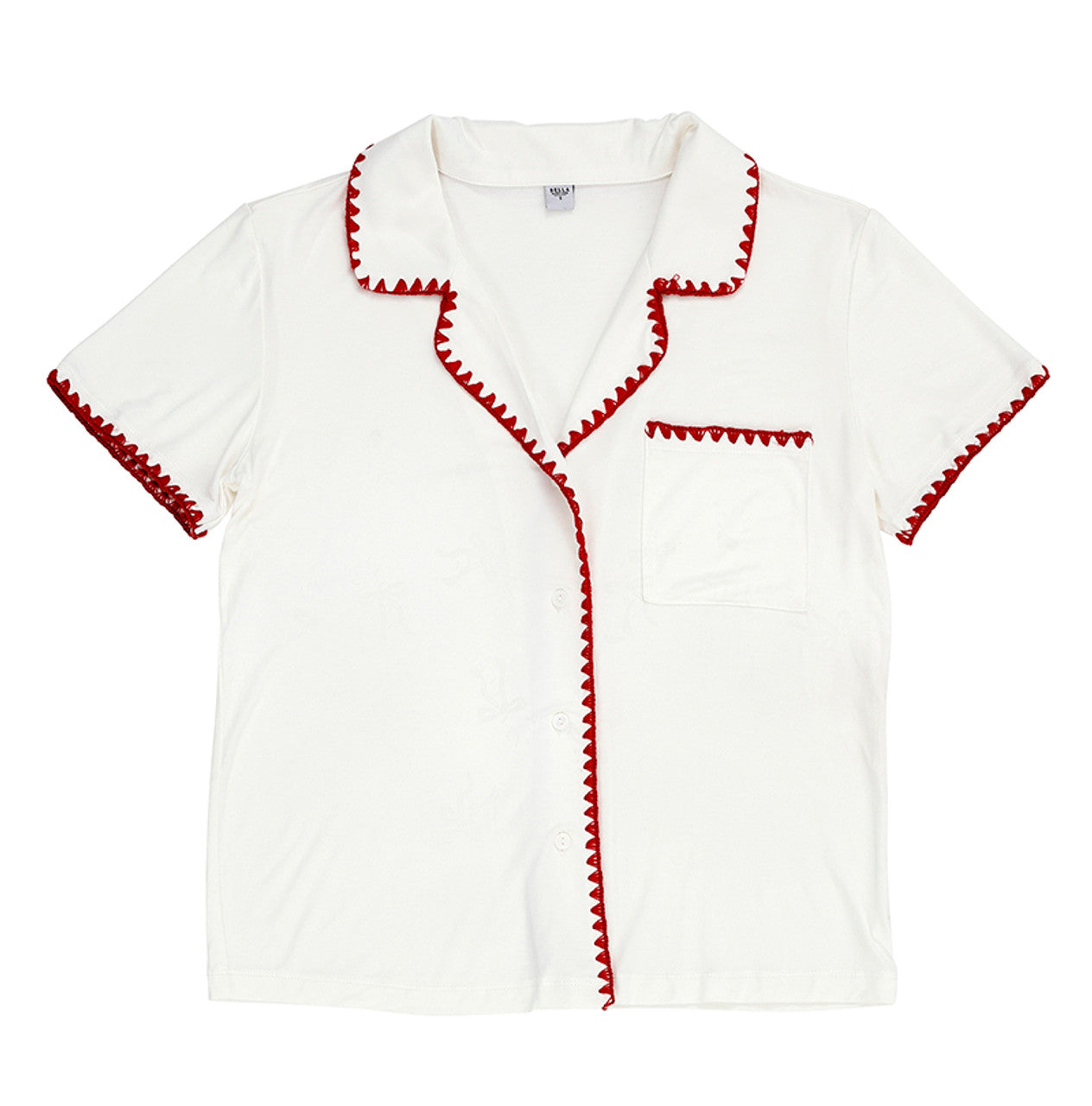 Whip Stitch Red + White Short PJ Set