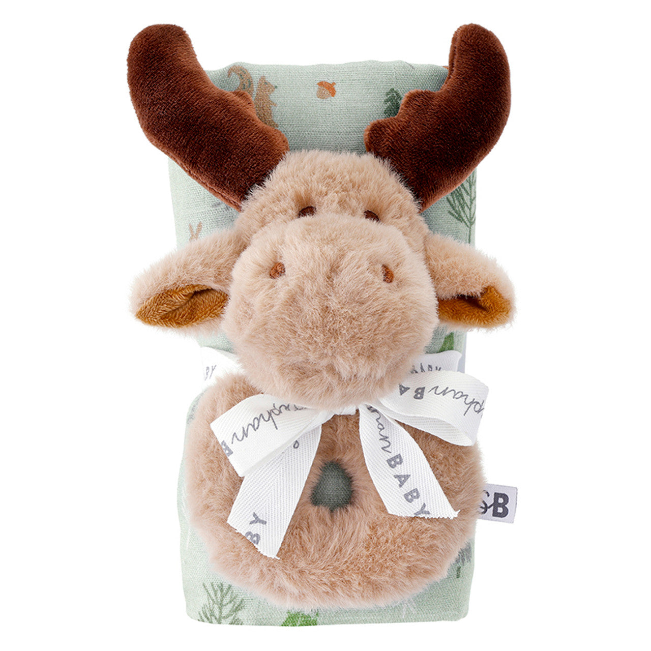 Woodland Swaddle w/ Plush Rattle