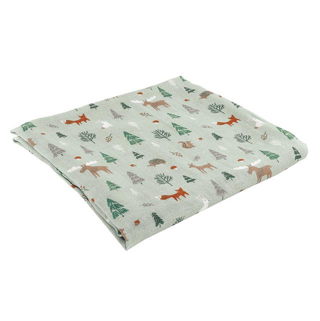 Woodland Swaddle w/ Plush Rattle