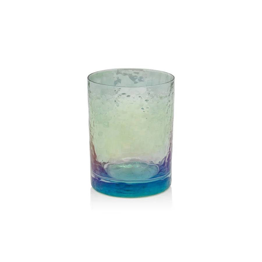 Blue Green Luster Glassware Collection