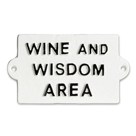 Wine & Wisdom Antique Wall Sign