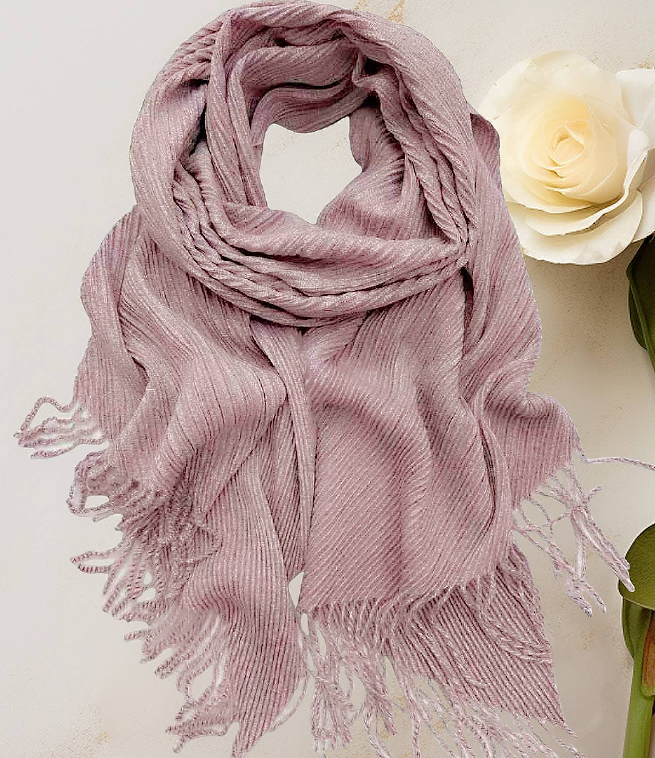 JC021031 Luxuriously Soft Herringbone Crinkled Scarf