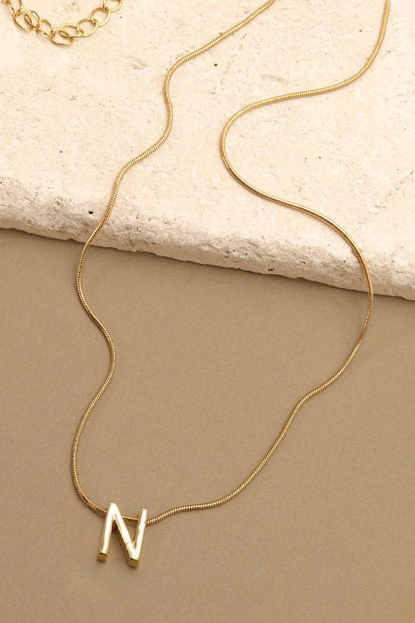 Delicate Snake Chain Initial Necklace