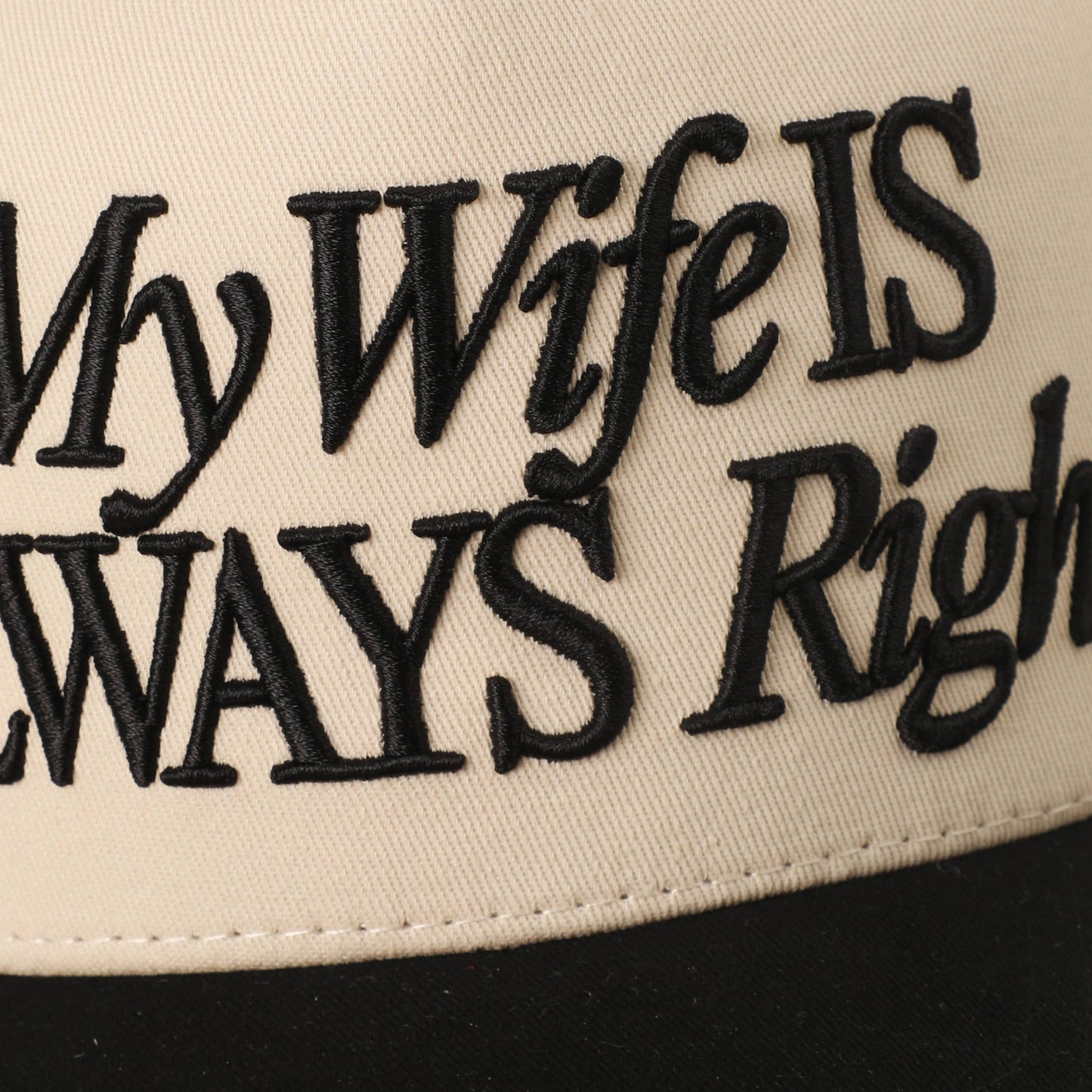 My Wife Is Always Right Embroidered Trucker Hat