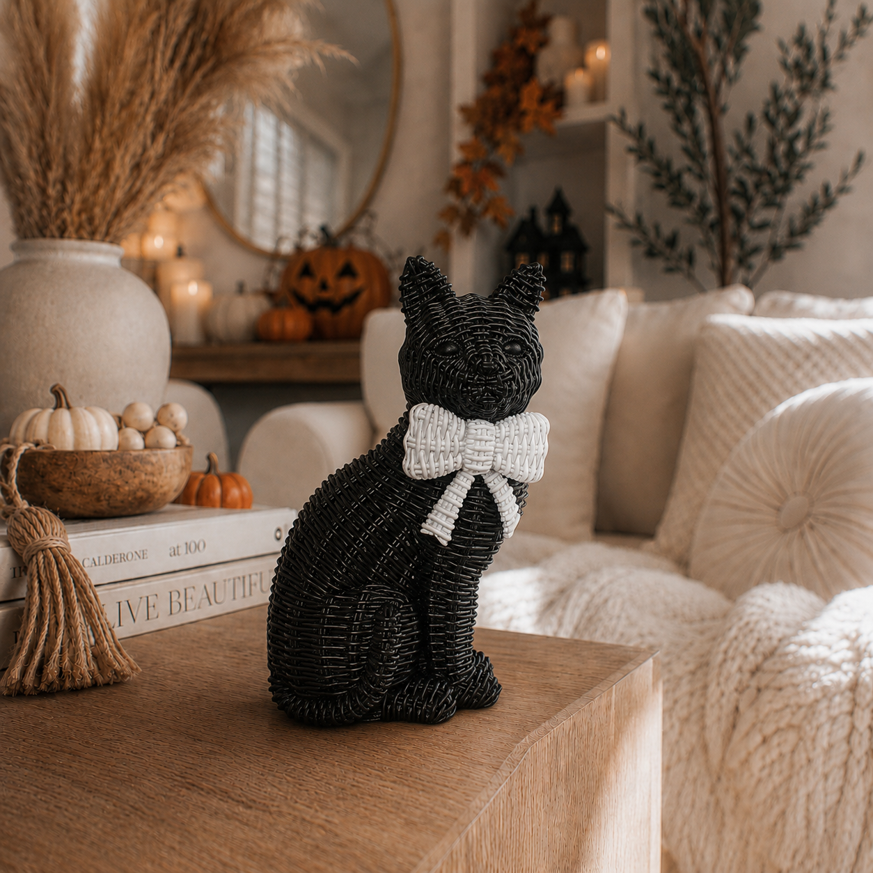 Resin Black Cat Décor
