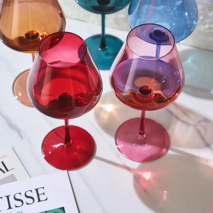 Colored Crystal Wine Glasses