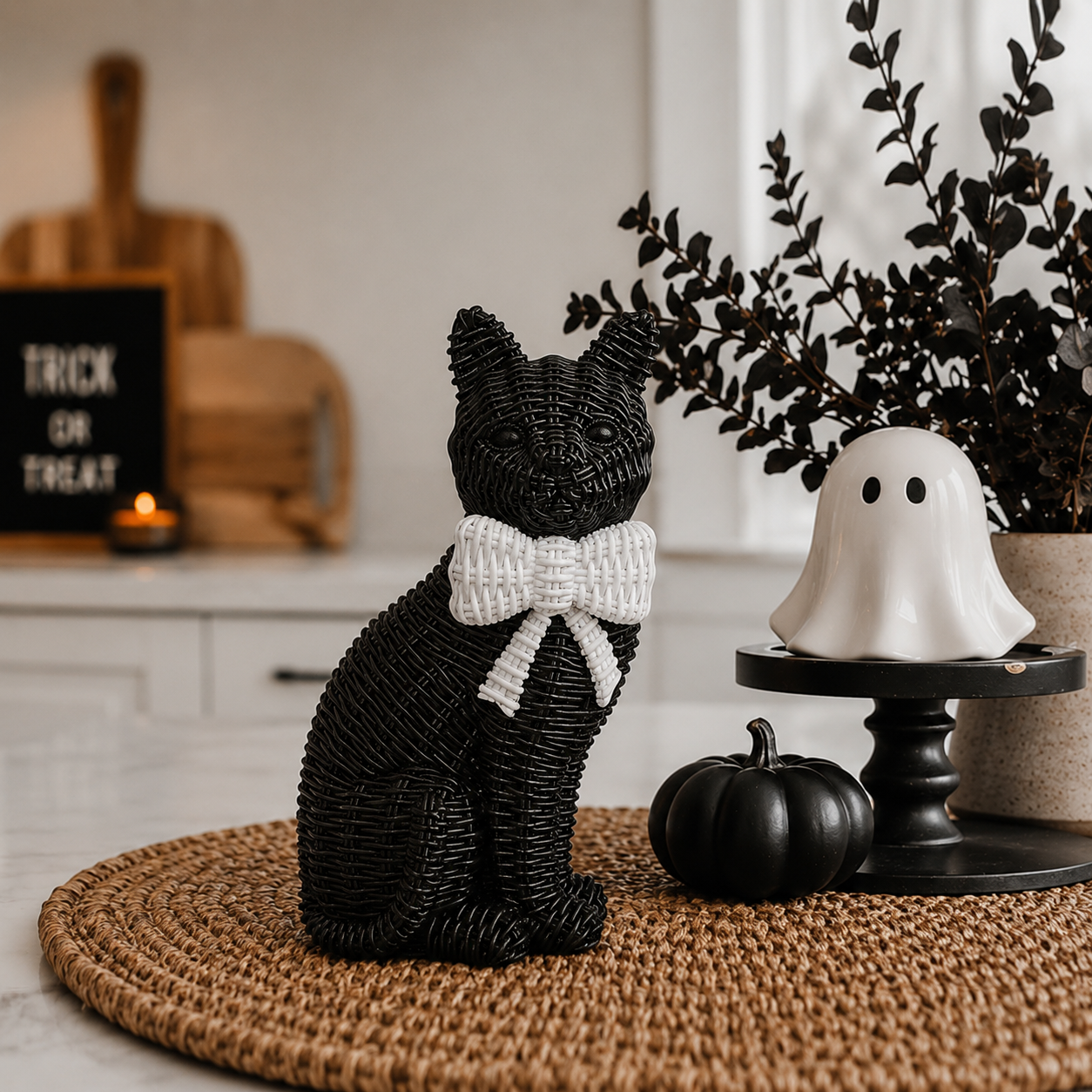 Resin Black Cat Décor