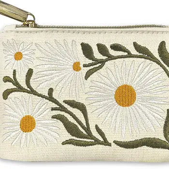 Floral Embroidered Coin Pouch