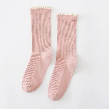 Ruffle Edge Lace Crew Socks