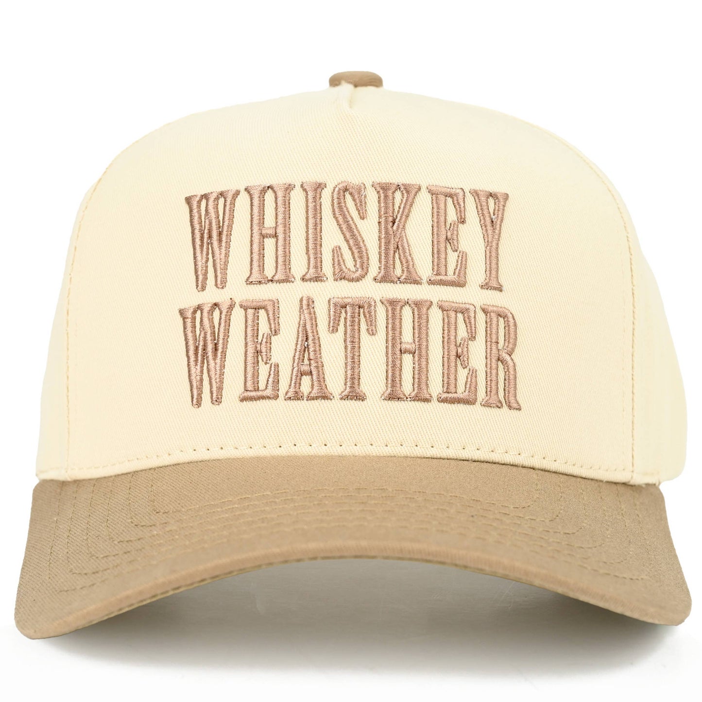 WHISKEY WEATHER Embroidered Two Tone Trucker Hat