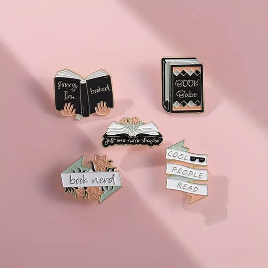 Charming Book Themed Bibliophiles Enamel Pins