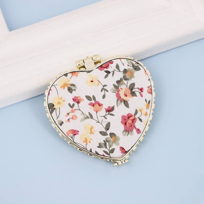 Travel Compact Floral Mirror