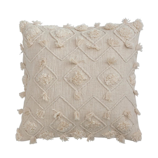 Cotton Pillow w/ Diamond Embroidery