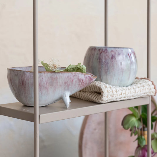 Berry Stoneware Footed Bowl