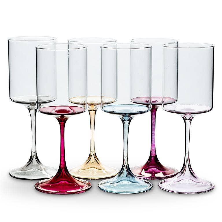 Colorful Goblet Wine Glasses