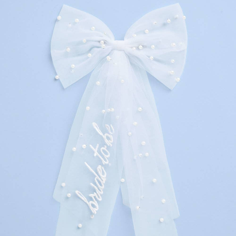 Bride to Be Pearl Hair Bow