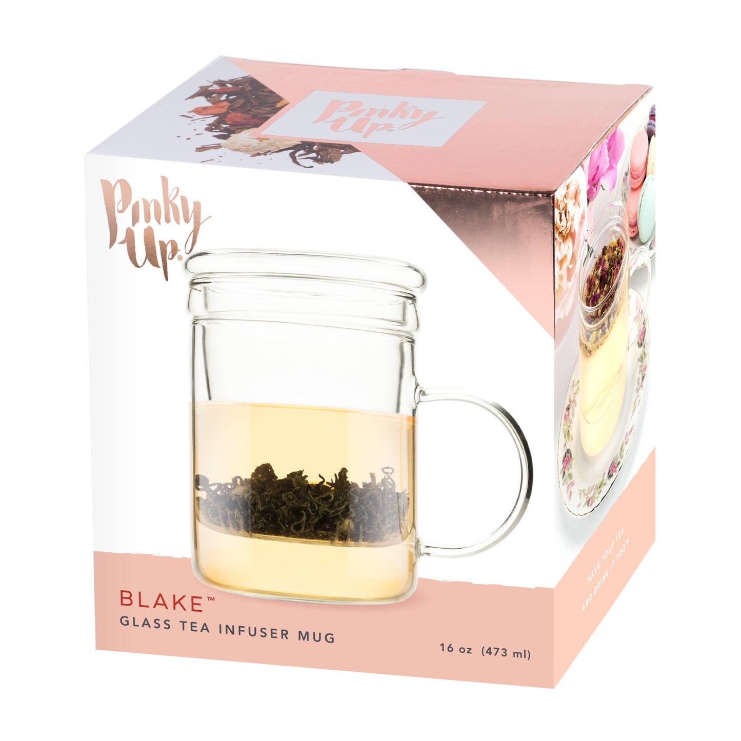 Glass Loose Leaf Tea Infuser Mug w/ Lid