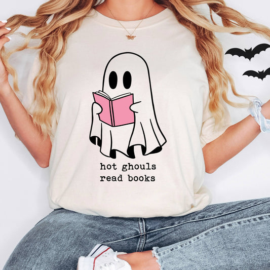 Hot Ghouls Read Books Graphic Tee Shirt