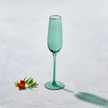 Platinum Green Gold Rim Glassware Collection