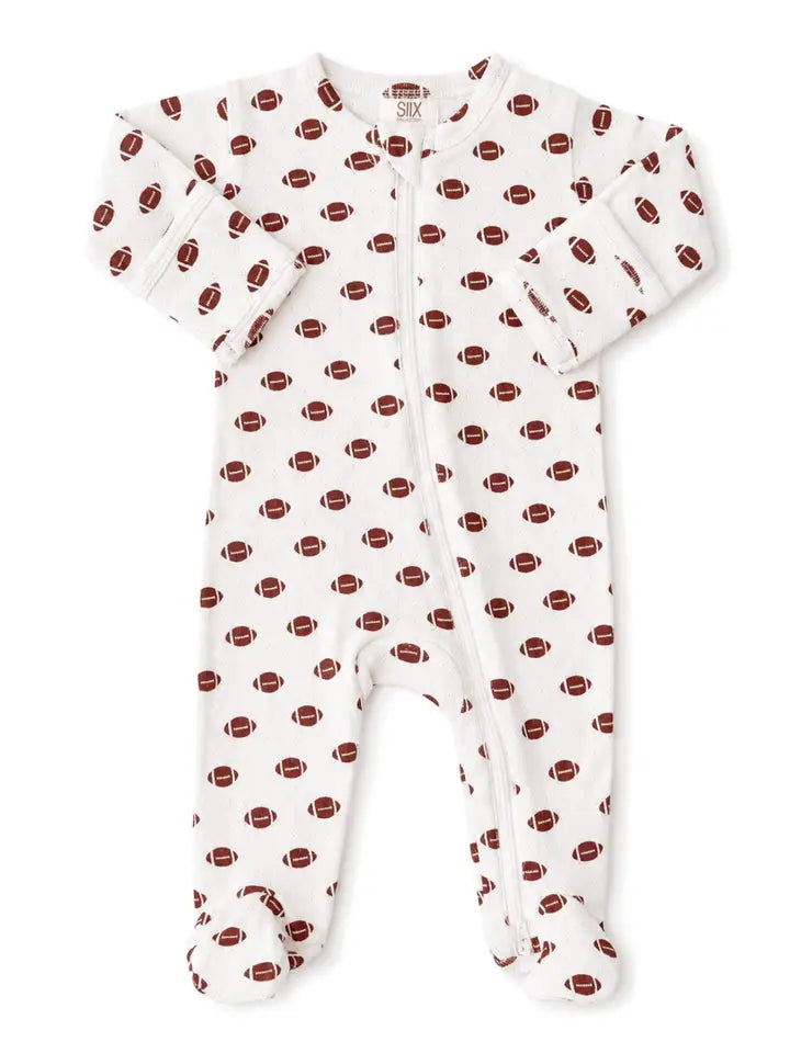Fall Themed Organic 2-Way Zip Footie