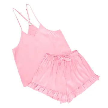 Cami + Velvet Ruffled Short Set