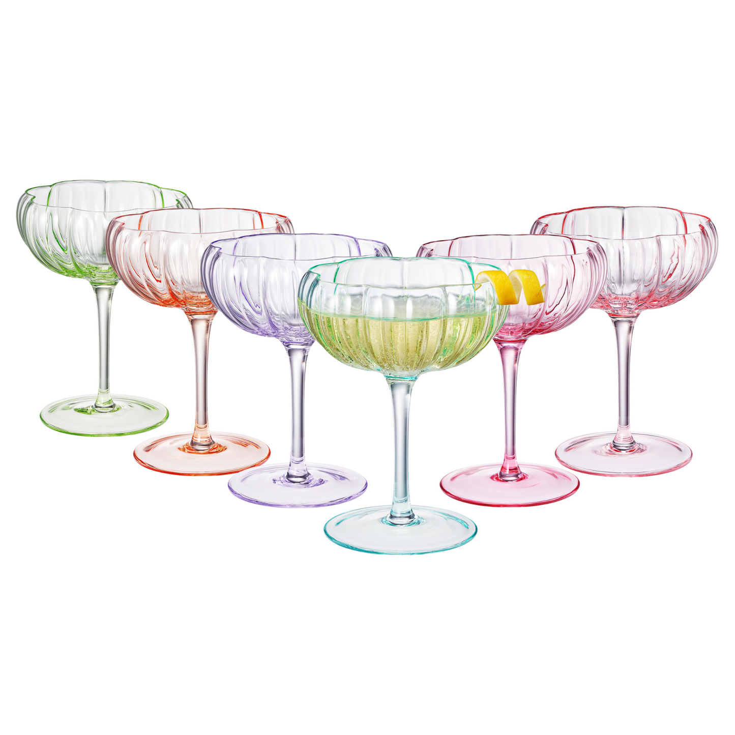 Flower Coupe Cocktail Glasses