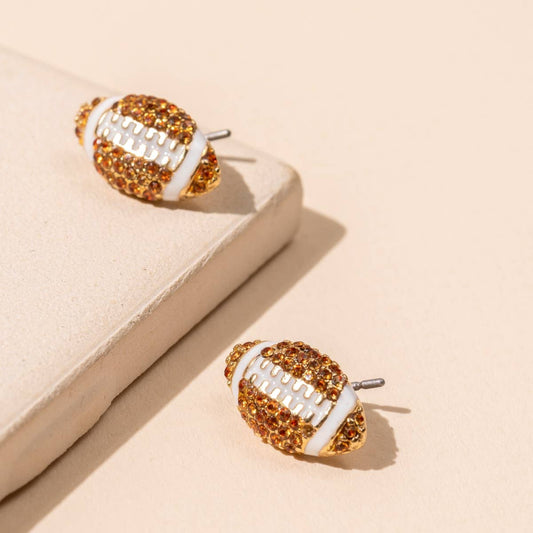 Football Stud Earrings - 18K Gold Dip