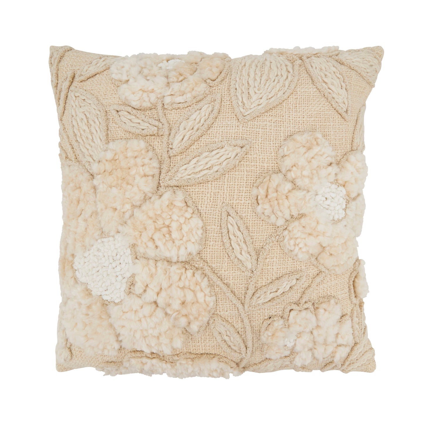 Embroidered Texture Floral Pillow