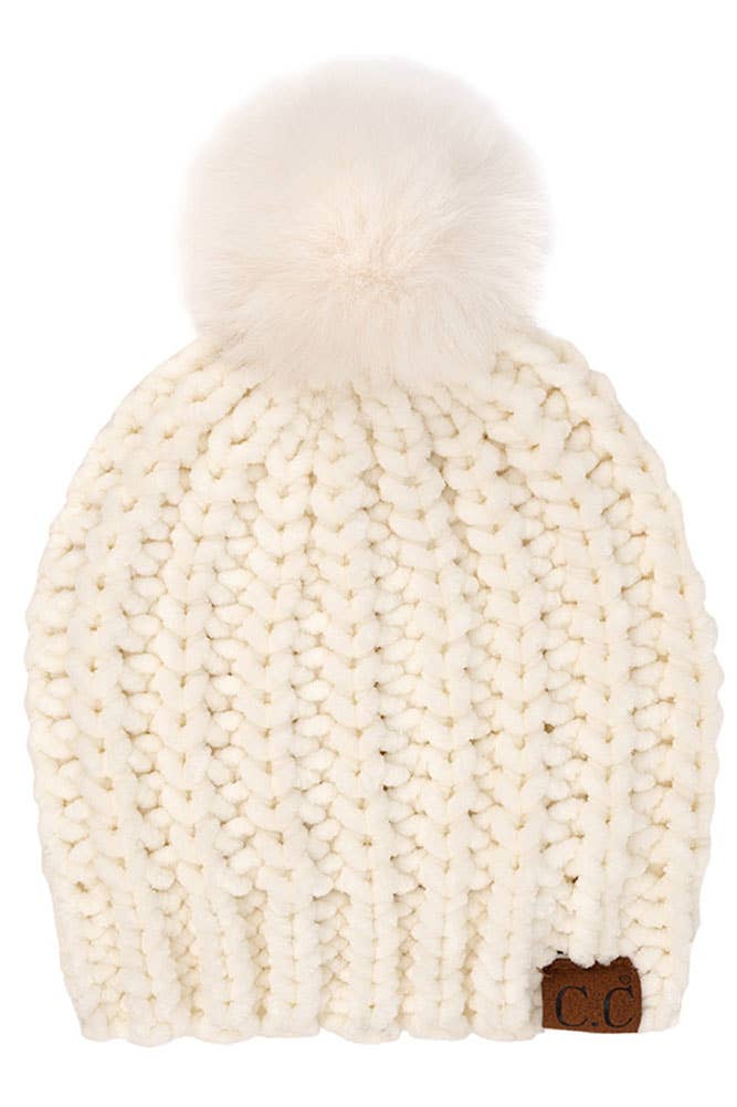 Soft Chenille Chunky Yarn Beanies