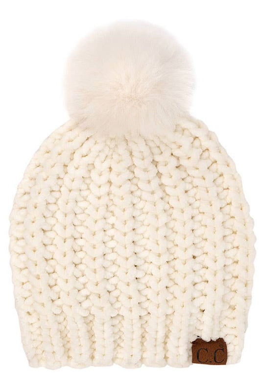 Soft Chenille Chunky Yarn Beanies