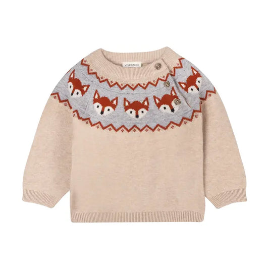 Fox Jacquard Fair Isle Knit Sweater