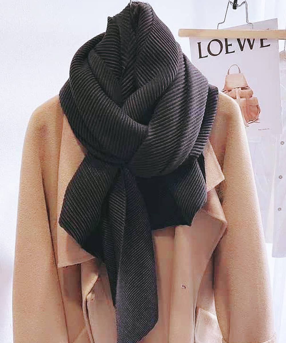 JC021031 Luxuriously Soft Herringbone Crinkled Scarf