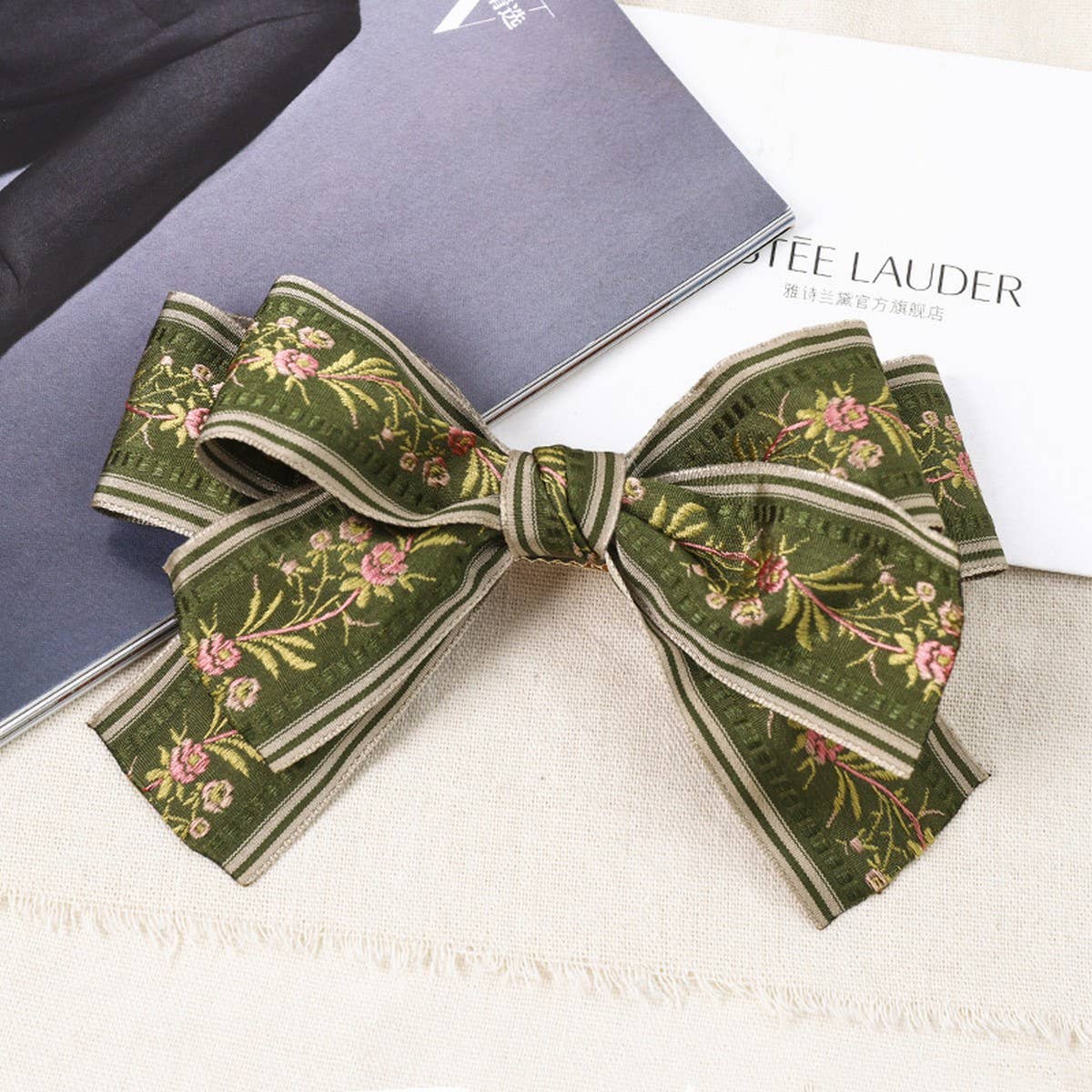 Embroidered Cottagecore Hair Bows