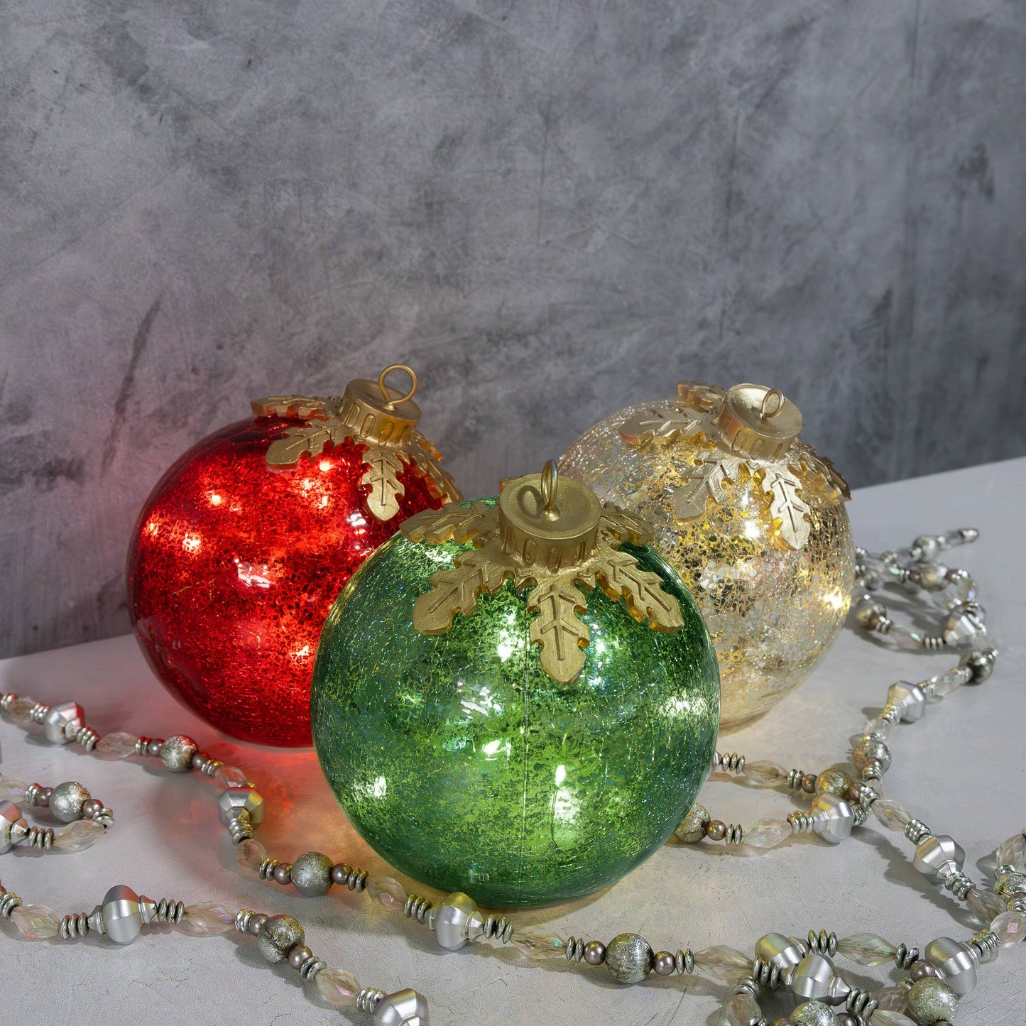 Glass Tabletop Christmas Ornaments