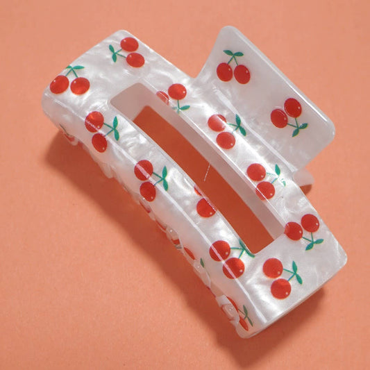 Cherry Rectangle Claw Clip