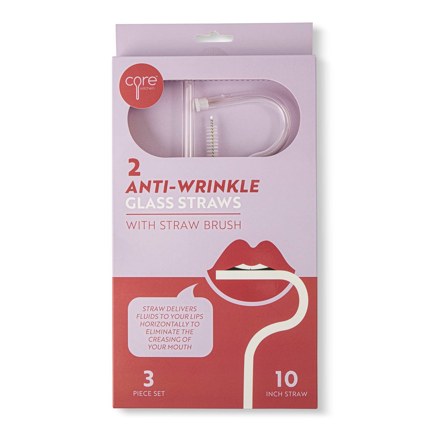 Anti Wrinkle Straws w/ Brush Cleaner (Set of 3)