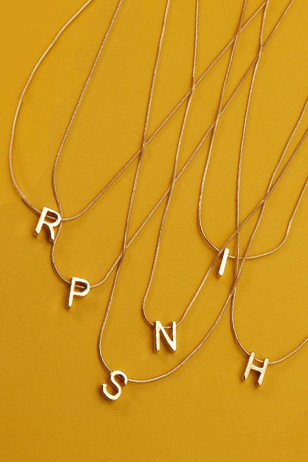 Delicate Snake Chain Initial Necklace