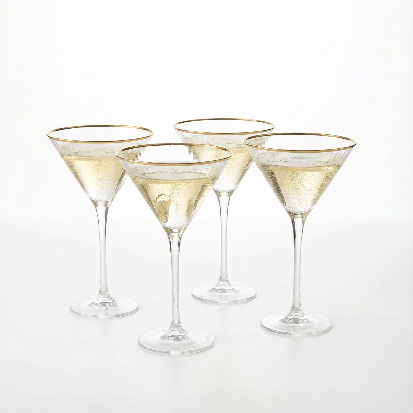 Gold Rim Classic Martini Glass