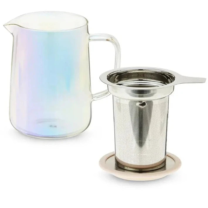 Iridescent Mini Glass Teapot & Infuser