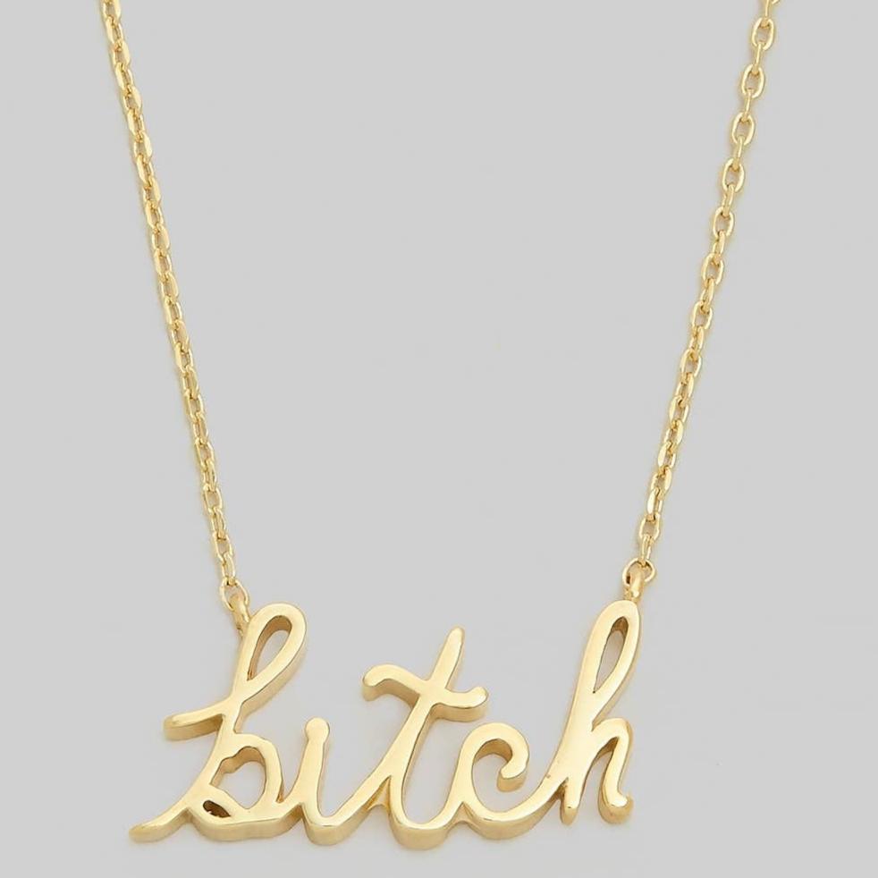 Gold Dipped B*tch Pendant Necklace