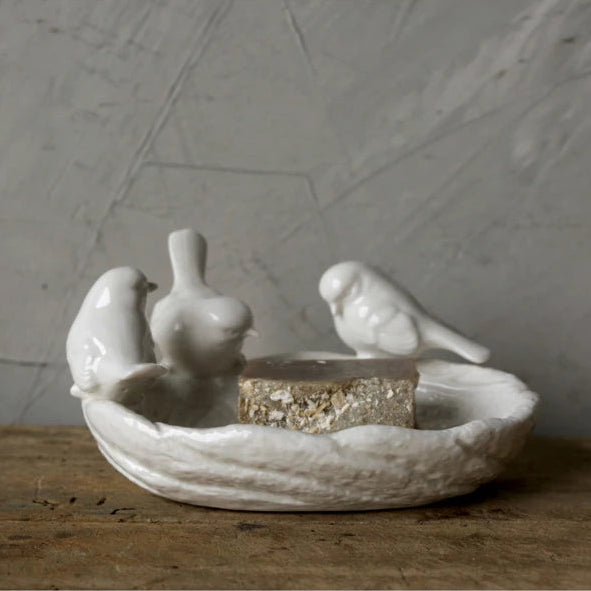 Ceramic Leaf Dish w/ Birds