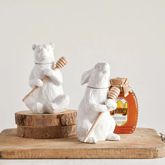 Bear Honey Pot with Dipper