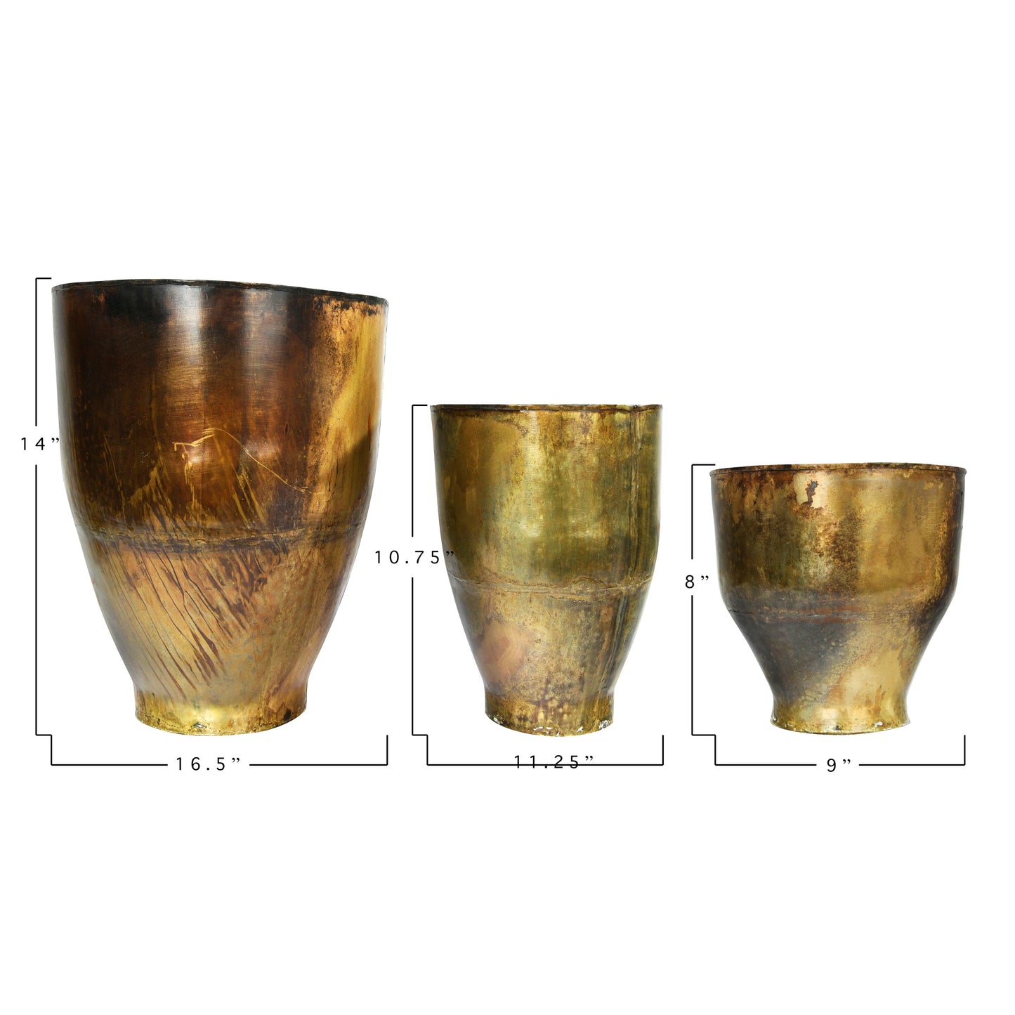 Gold Metal Planters (NOT SHIPPABLE)