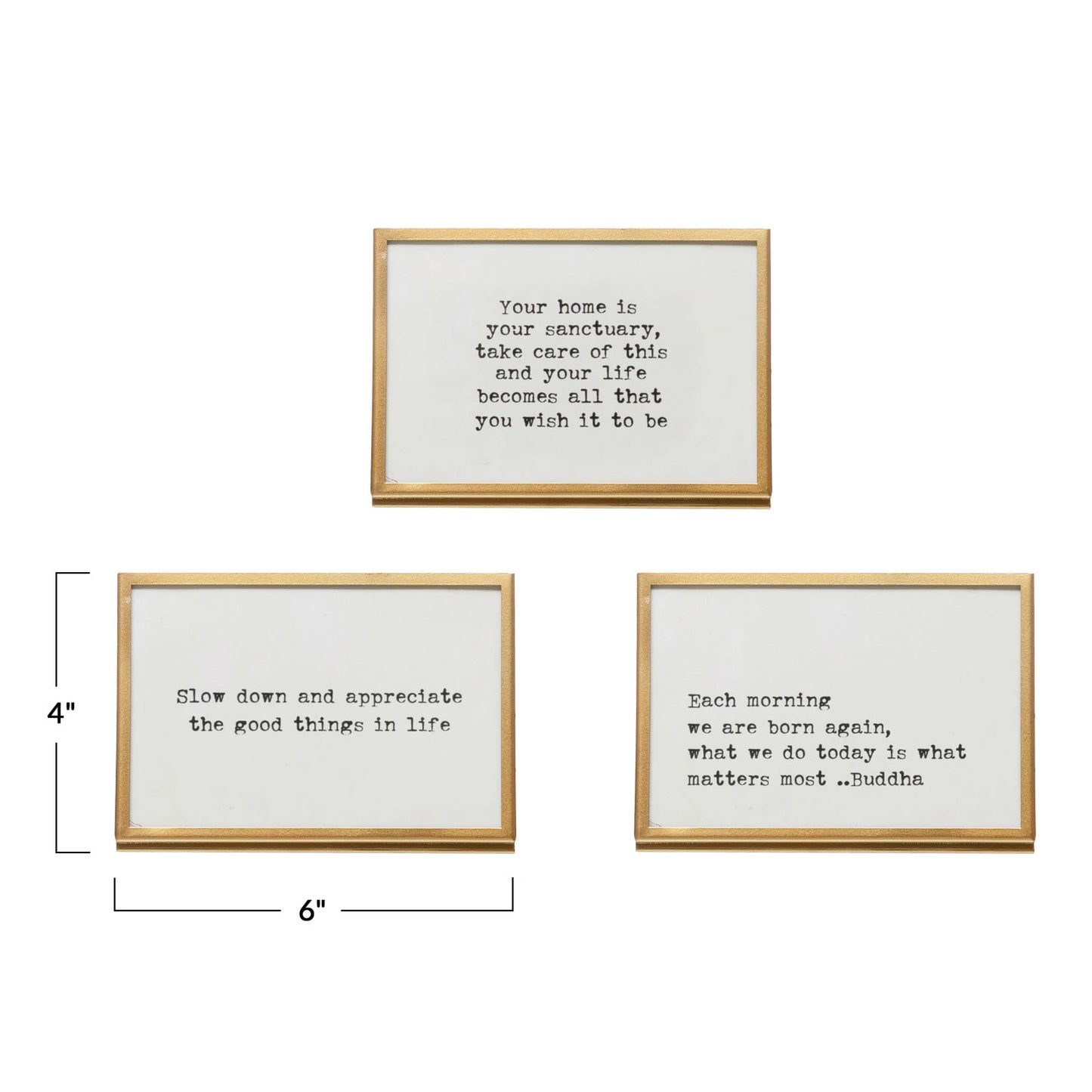 Gold Easel Frame w/ Quote
