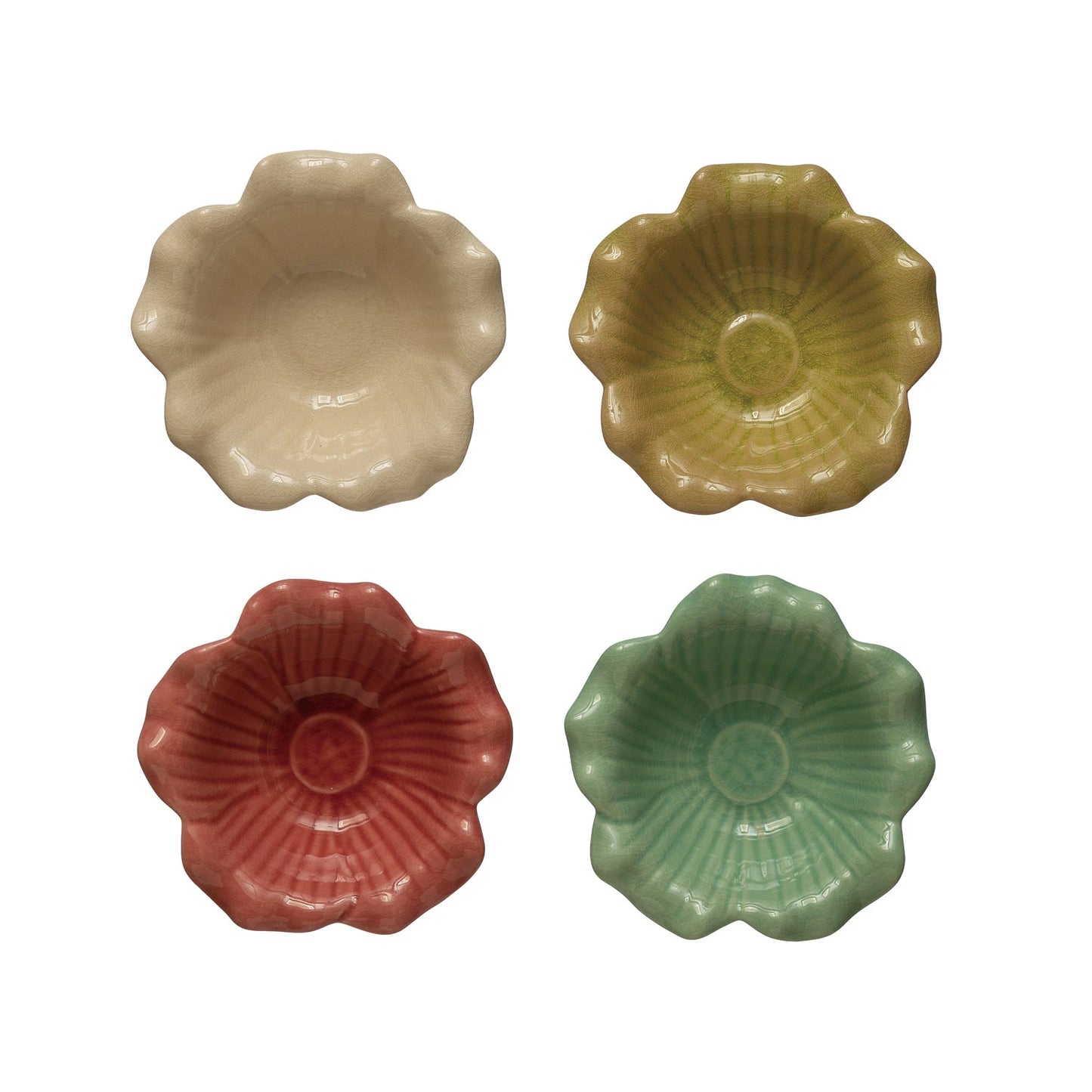 Crackle Glaze Flower Bowls