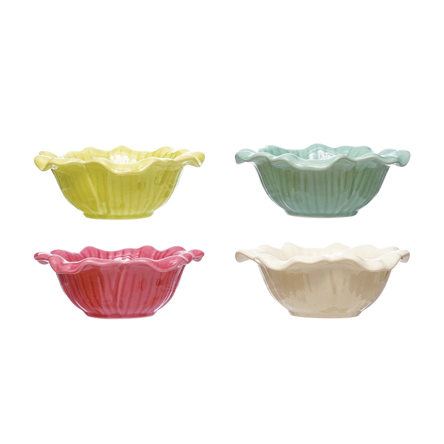 Crackle Glaze Flower Bowls