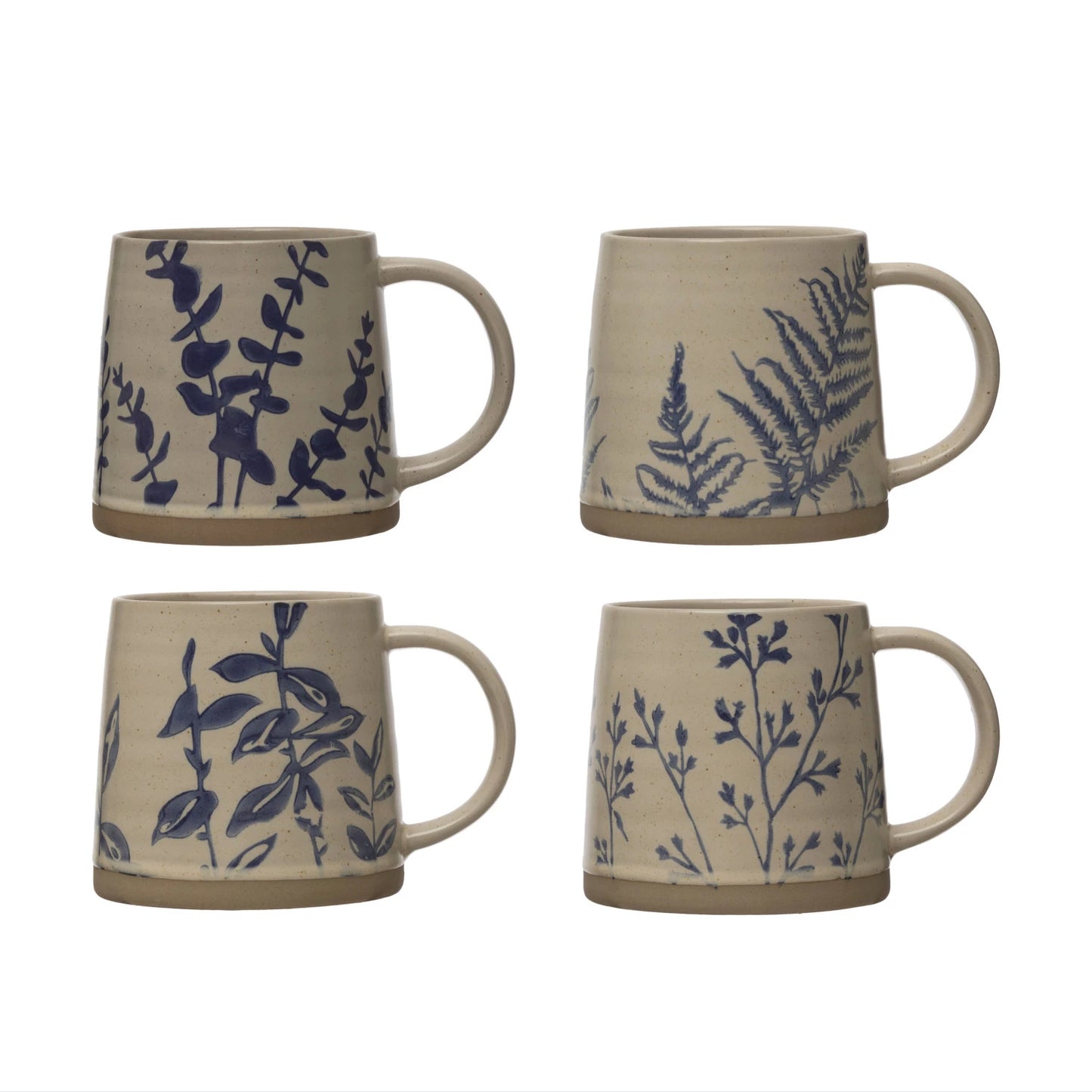 Hand-Stamped Botanical Mugs