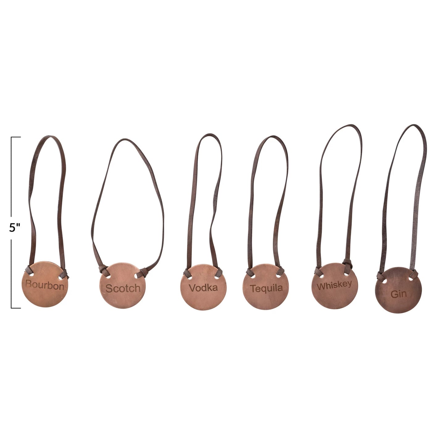 Engraved Metal Bottle Tags, Set of 6